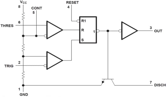 Block Diagram - Texas Instruments NE555 Single Precision Timers